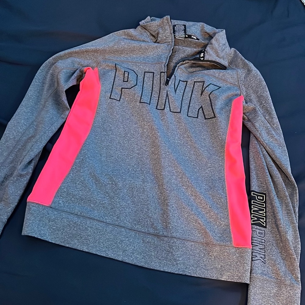 Victoria Secrect Pink Half Zip Workout Top Size Small